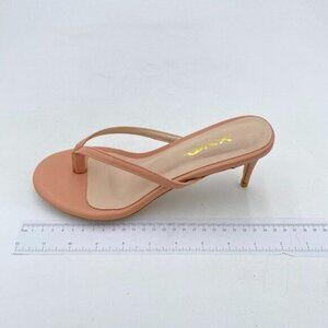 XYD Women Fashion Thong Mid Heel Sandals Casual Flip Flops Open Almond Toe Daily